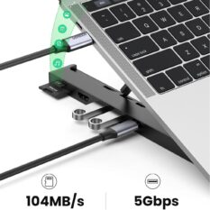 Giá đỡ laptop UGREEN 80551 tích hợp HUB chia cổng HDMI 4K, thẻ SD/TF, USB3.0, USB-C