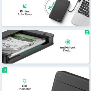 Hộp đựng ổ cứng di động SSD và HDD 2,5 inch UGREEN 10904 - Tốc độ truyền 5Gbps, tương thích ngược với USB 2.0 / 1.1