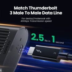 Hộp đựng ổ cứng M.2 UGREEN CM343 - Tốc độ truyền 40GpbsThunderbolt ™ 3 hỗ trợ ổ cứng 2 TB