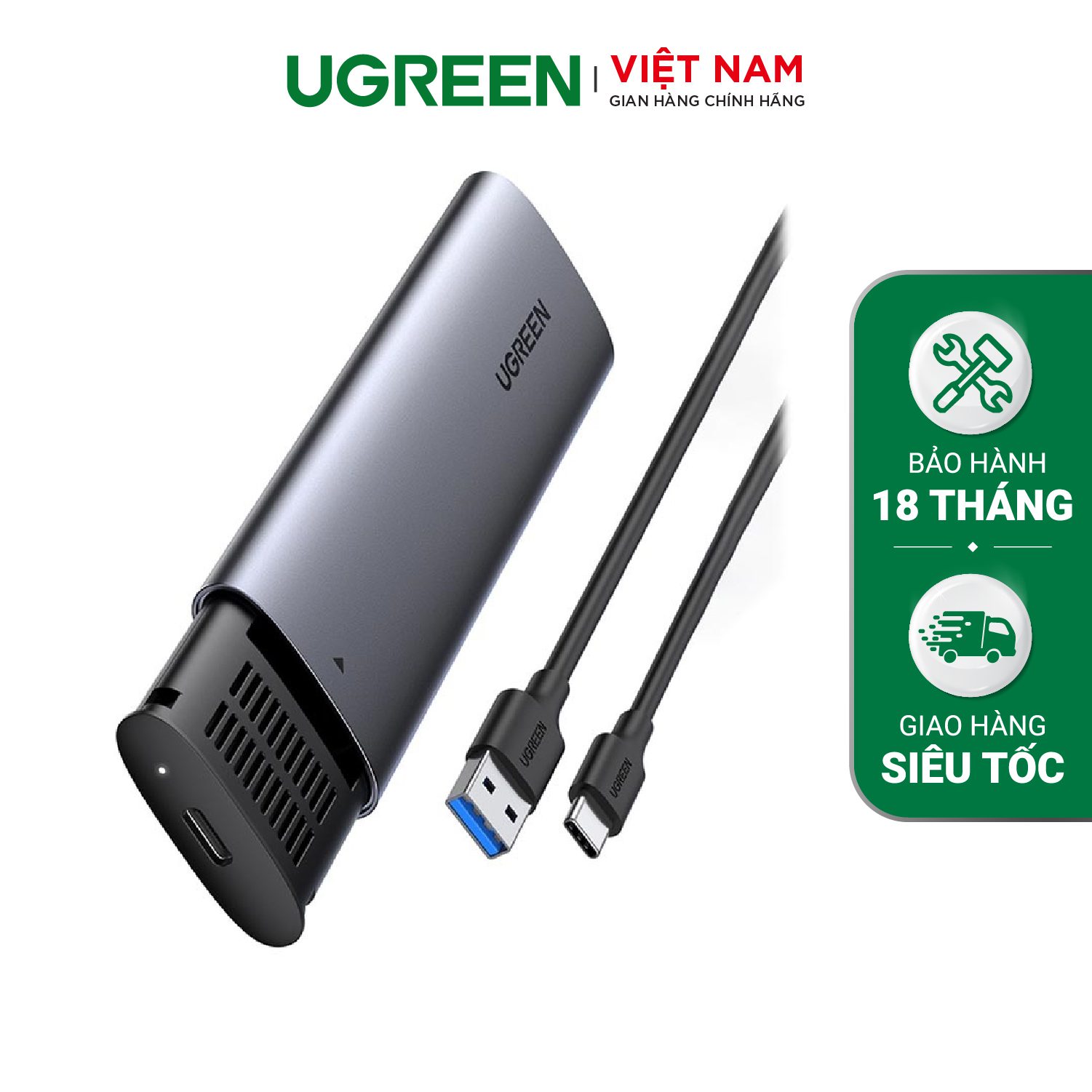 Hộp đựng ổ cứng SSD NVME PCle M.2 M-Key và M+B Key UGREEN CM400 - Tốc độ truyền đến 10Gbps - Vỏ hợp kim tản nhiệt tốt – Ugreen Việt Nam