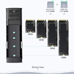 Hộp đựng ổ cứng SSD NVME PCle M.2 M-Key và M+B Key UGREEN CM400 - Tốc độ truyền đến 10Gbps - Vỏ hợp kim tản nhiệt tốt