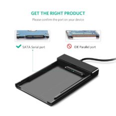 Hộp đựng ổ cứng UGREEN US221 Đựng ổ 2.5 inch SSD/HDD hỗ trợ lên đến 6TB vỏ nhựa ABS cao cấp (dây USB 3.0 gắn liền vỏ hộp) kích thước 128x82x14mm