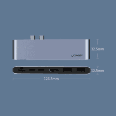 Hub Type C UGREEN 50984 Sang Hdmi + 3*USB 3.0 Ports + Gigabit Lan + Type-C PD