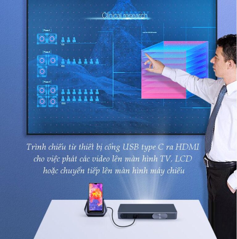 Hub Type C UGREEN CM181 - Mở rộng sang 3 cổng USB 3.0, HDMI, hỗ trợ PD, kiêm chức năng giá đỡ, cốc sạc cho điện thoại thông minh