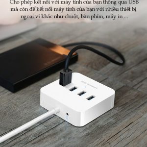 Hub USB 3.0 ra 4 cổng USB 3.0 hỗ trợ nguồn DC 5V/2A dài 0,5-1.5m UGREEN CR118 12 Hub USB 3.0 ra 4 cổng USB 3.0 hỗ trợ nguồn DC 5V/2A dài 0,5-1.5m UGREEN CR118