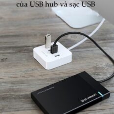 Hub USB 3.0 ra 4 cổng USB 3.0 hỗ trợ nguồn DC 5V/2A dài 0,5-1.5m UGREEN CR118