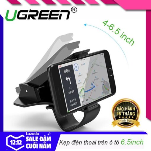 Kẹp giữ điện thoại UGREEN LP136 Sử dụng trên ô tô cho, tương thích điện thoại kích thước từ 4 đến 6.5 inch - Hãng phân phối chính hãng