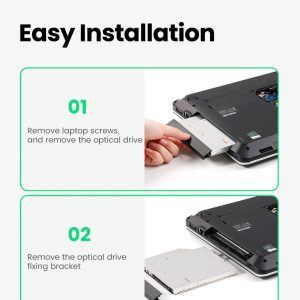 Khay đựng ổ cứng 2.5" cho Laptop có ổ CD mỏng 9.5mm UGREEN 70657 cao cấp 11 Khay đựng ổ cứng 2.5" cho Laptop có ổ CD mỏng 9.5mm UGREEN 70657 cao cấp