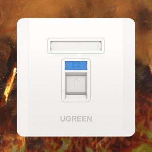 UGREEN 80180 - Mặt nạ mạng ốp tường 1 cổng