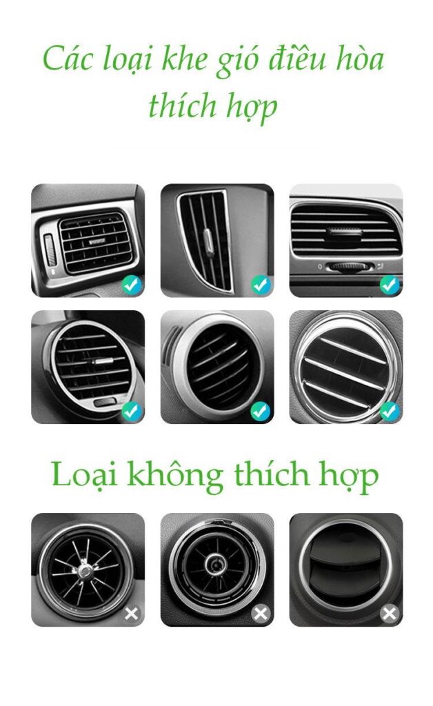 Sạc không dây trên ô tô UGREEN CD157 Cắm khe gió điều hòa trên xe hơi dùng cho màn hình từ 4.7-6.2 inch như iPhone 8/X/samsung galaxy S9+...