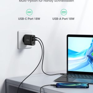 Củ sạc nhanh QC 3.0 4.0 sạc USB-A USB-C 36W QC4.0 Ugreen CD170 8 Sạc nhanh chuẩn quick charge 3.0 4.0 sạc USB A type C 36W QC4.0 màu đen Ugreen CD170 10217