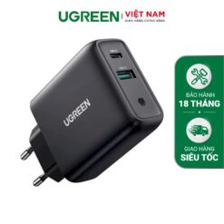 Sạc nhanh chuẩn quick charge 3.0 4.0 sạc USB A type C 36W QC4.0 màu đen Ugreen CD170 10217