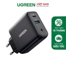 Sạc nhanh chuẩn quick charge 3.0 4.0 sạc USB A type C 36W QC4.0 màu đen Ugreen CD170 10217