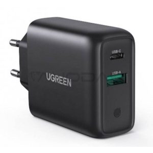Củ sạc nhanh QC 3.0 4.0 sạc USB-A USB-C 36W QC4.0 Ugreen CD170 9 Sạc nhanh chuẩn quick charge 3.0 4.0 sạc USB A type C 36W QC4.0 màu đen Ugreen CD170 10217