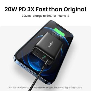 Củ sạc nhanh QC 3.0 4.0 sạc USB-A USB-C 36W QC4.0 Ugreen CD170 11 Sạc nhanh chuẩn quick charge 3.0 4.0 sạc USB A type C 36W QC4.0 màu đen Ugreen CD170 10217