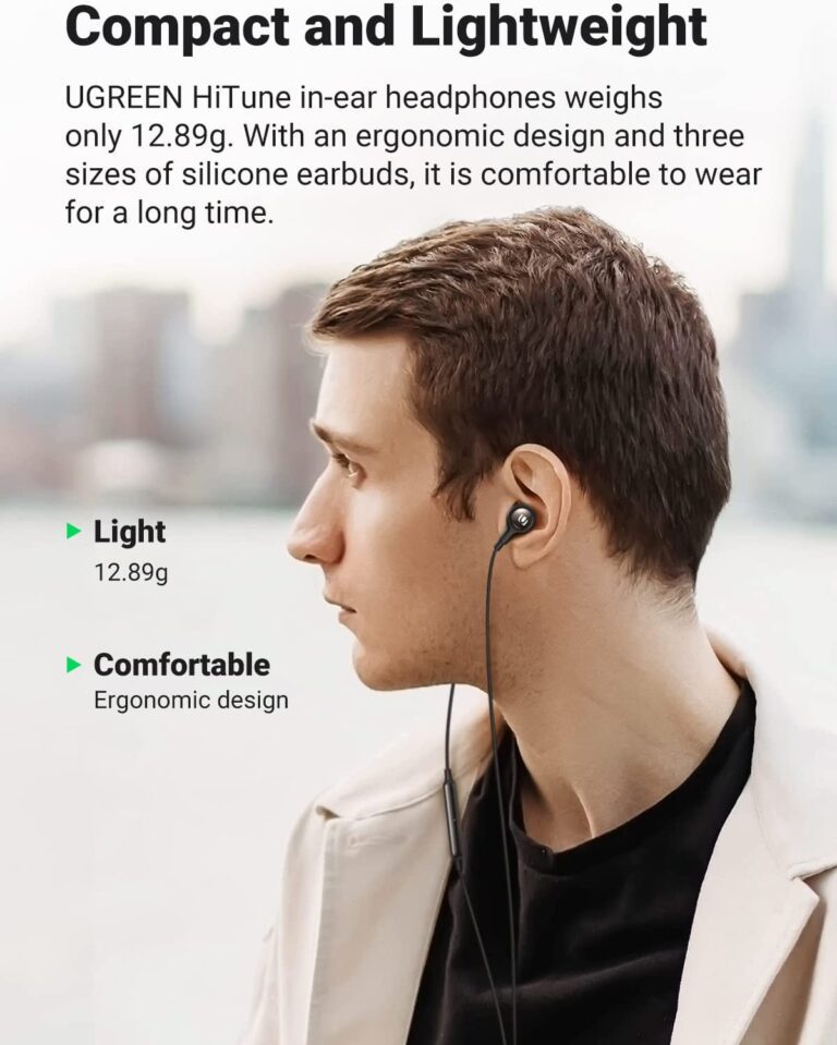 Tai nghe nhét trong có dây UGREEN EP103 Có micrô và điều khiển âm lượng cổng 3.5mm / Lightning / Type C