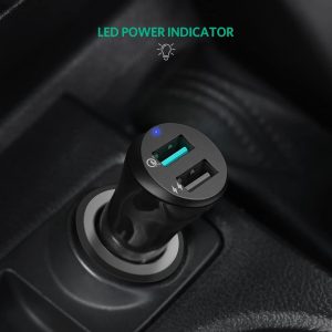 Tẩu sạc nhanh ô tô UGREEN CD114 - Sạc nhanh Quick Charge 3.0 dòng 3A, sạc đồng thời 2 thiết bị cùng lúc - Bảo hành 18 tháng