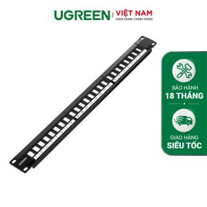 Thanh Patch Panel Utp Ethernet Cat5E và Cat6 24 cổng kim loại UGREEN NW154 80445 - Áp dụng cho tủ 19U