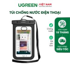 Túi đựng điện thoại chống nước UGREEN 60959 Chống nước cao IPX 8 - Dùng được cho độ sâu 10m, tương thích với màn hình 4 - 6.5inch