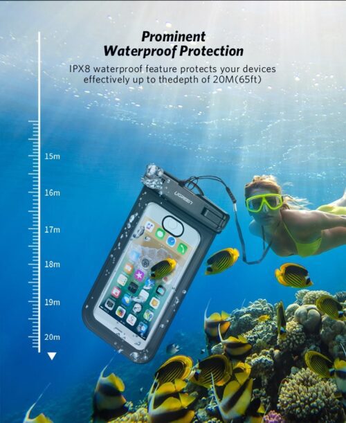 Túi đựng điện thoại chống nước UGREEN 60959 Chống nước cao IPX 8 - Dùng được cho độ sâu 10m, tương thích với màn hình 4 - 6.5inch