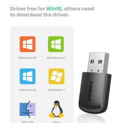 USB phát Wifi UGREEN 20204 Băng tần kép 5G & 2.4G - Hỗ trợ tốc độ mạng lên đến 433Mbps - Không hỗ trợ MacOS 11 trở lên