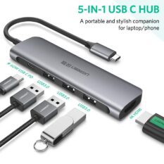 Bộ chuyển đổi Type C  ra 3 cổng USB 3.0+ HDMI + tích hợp nguồ PD Ugreen 50209