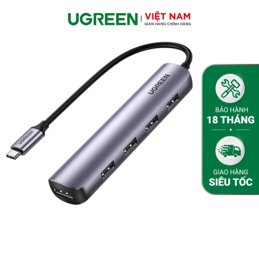 Bộ chuyển đổi USB Type C sang HDMI và 4 cổng USB 3.0 Ugreen 20197