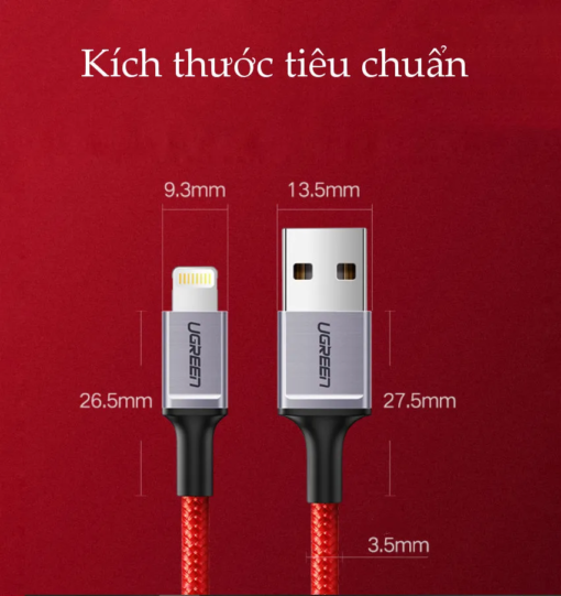 Cáp sạc iPhone UGREEN US293 Chuẩn Mfi, Truyền dữ liệu tốc độ 480Mbps