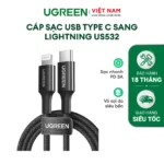 Cáp sạc nhanh Iphone USB-C to Lightning Ugreen US532