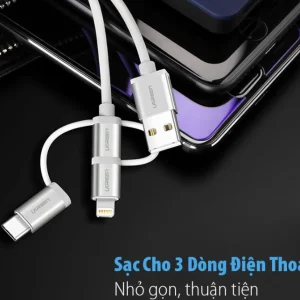 Cáp sạc nhanh và truyền dữ liệu 3 trong 1 Ugreen US186