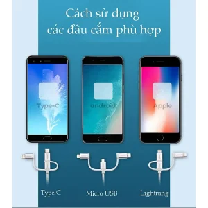 Cáp sạc nhanh và truyền dữ liệu 3 trong 1 Ugreen US186