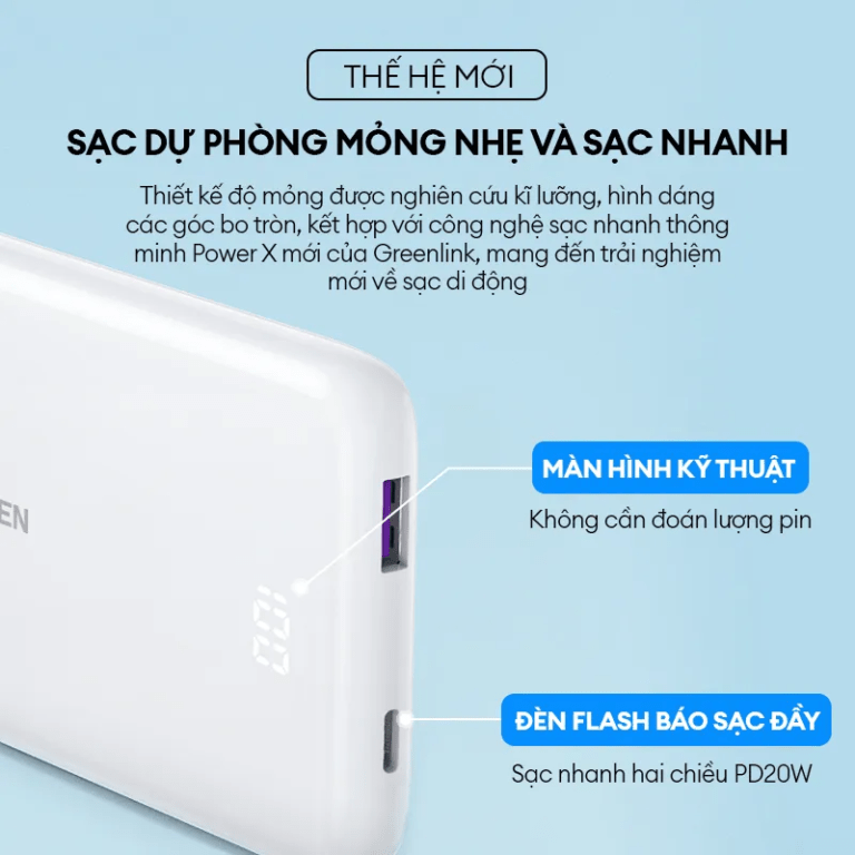 Pin sạc dự phòng UGREEN PB200 10000mAh - Hình ảnh 2