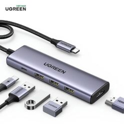 Hub USB-C Ugreen 15597 sạc nhanh 100W, HDMI 4K@60Hz