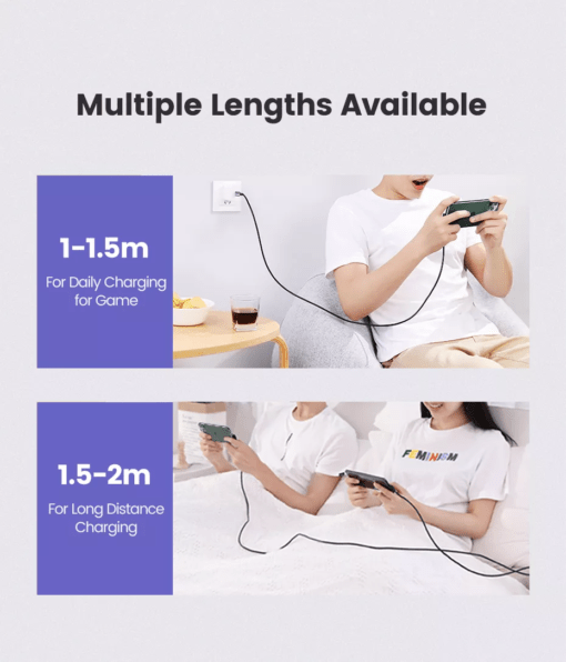 Dây cáp sạc Lightning đầu type C Ugreen US305 US vuông góc