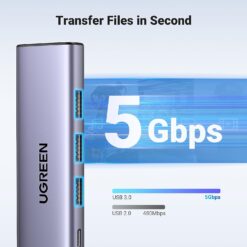 Hub USB-C Ugreen 15597 sạc nhanh 100W, HDMI 4K@60Hz