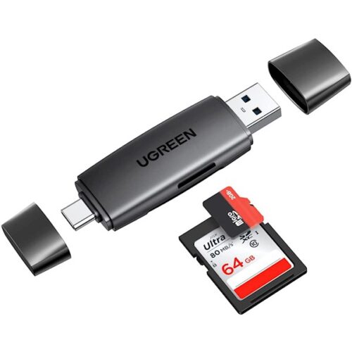 Đầu đọc thẻ nhớ SD/TF 2 trong 1 UGREEN 80191 USB-A & Type-C ​- Tốc độ truyền 5Gbps, khả năng tương thích rộng