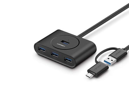 Bộ chia cổng USB 3.0/ Type C sang 4 cổng USB 3.0 UGREEN 40850 - Tốc độ truyền lên đến 5Gbps, đèn led hiển thị hoạt động