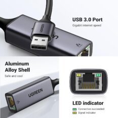 Bộ chuyển đổi USB 3.0 sang LAN 1.0 Gbps UGREEN 15736