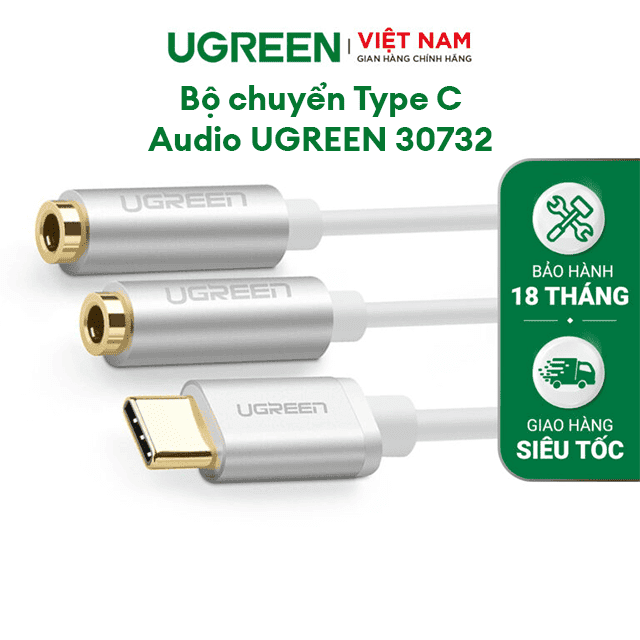 USB Type C sang 2 cổng Audio SKU 30732