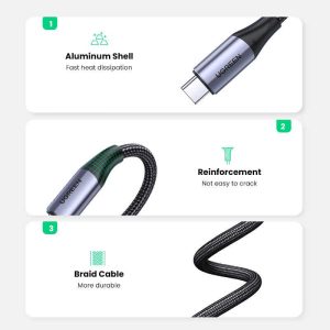 Cáp Thunderbolt Type-C UGREEN US355 truyền hình ảnh
