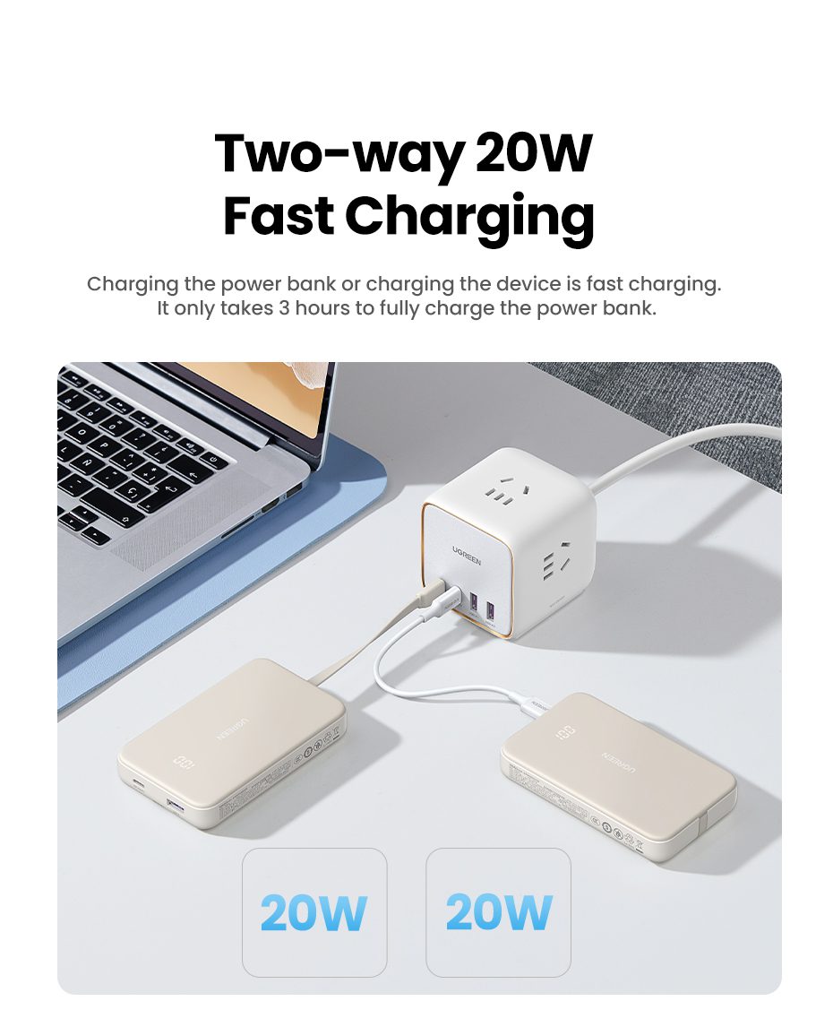 Pin Sạc Dự Phòng 10000mAh có cáp Type C UGREEN PB504