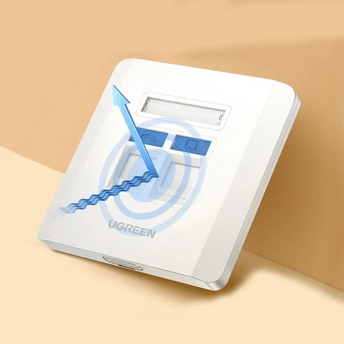 UGREEN 80182 - Mặt nạ mạng ốp tường 2 cổng - Hình ảnh 4