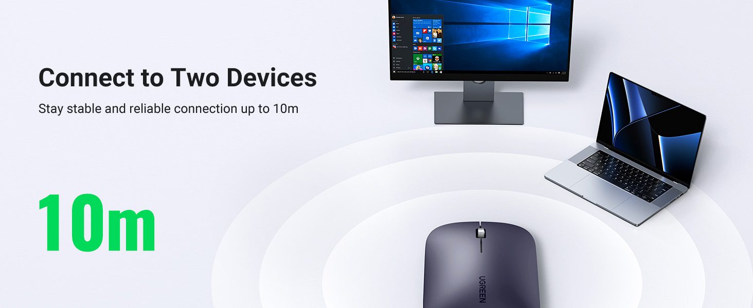 Chuột Bluetooth Ugreen MU001 – Hỗ Trợ Kết Nối USB 2.4G