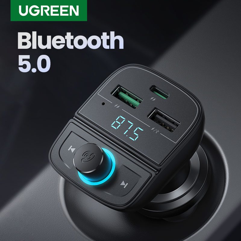 Tẩu sạc nhanh ô tô Bluetooth UGREEN 80910 26 Tích hợp Bluetooth 5.0 ổn định – kết nối siêu nhanh