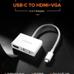 Bộ chuyển đổi Type C sang HDMI và VGA UGREEN MM123