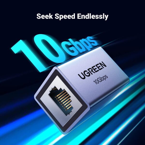 Ugreen 15117 Đầu nối mạng 10Gbps vỏ nhôm 13 Tốc độ truyền tải 10Gbps mạnh mẽ