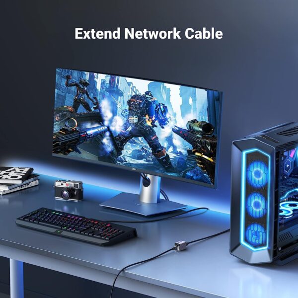 Ugreen 15117 Đầu nối mạng 10Gbps vỏ nhôm 14 Khả năng mở rộng kết nối linh hoạt