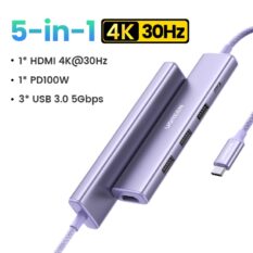 Hub Type C 5 in 1 sang HDMI 4K@30Hz, USB3.0 Ugreen CM478