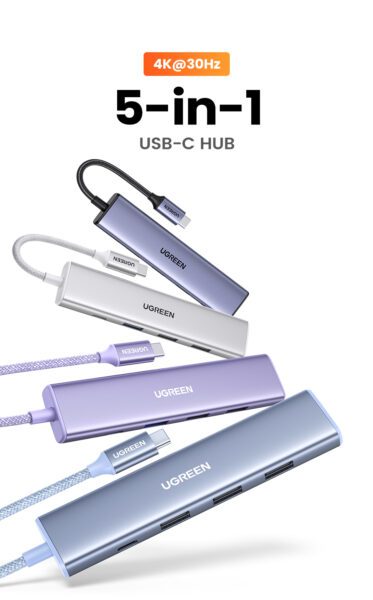 Hub Type C 5 in 1 sang HDMI 4K@30Hz, USB3.0 Ugreen CM478