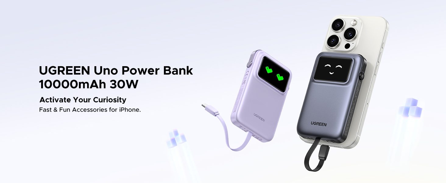 UGREEN PB511 Sạc Dự Phòng 10000mAh với Cáp USB-C Tích Hợp